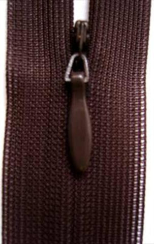 Z1578 23cm Congo Brown YKK Lightweight Closed End Concealed Zip - Ribbonmoon