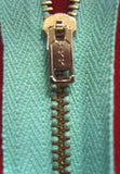 Z2177 YKK 18cm New Turquoise Pin Lock No.3 Closed End Zip with Metal Teeth - Ribbonmoon
