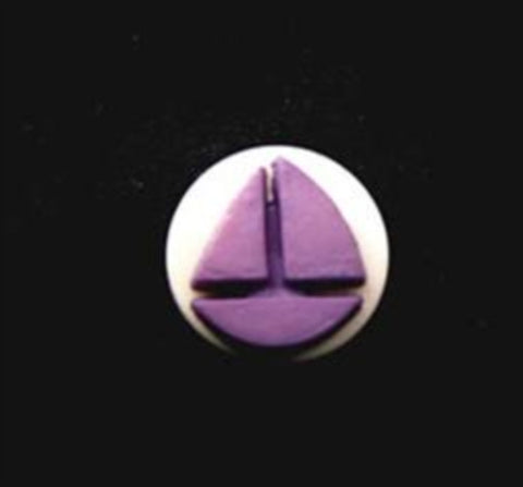 B15110 12mm Matt Lavender Boat Design Novelty Shank Button - Ribbonmoon