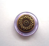 B14512 15mm Brass Shank Button with a Pearlised Orchid Rim - Ribbonmoon