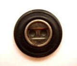 B5183 15mm Black and Gun Metal 2 Hole Button - Ribbonmoon