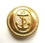 B4745 19mm Gold Light Metal Alloy Shank Button, Anchor Design - Ribbonmoon