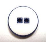 B15759 17mm Matt White 2 Hole Button with a Deep Lupin Rim - Ribbonmoon