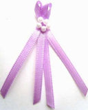RB270 3mm Lilac Satin Ribbon Bow with Pearls.