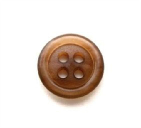 B10848 14mm Light Misty Brown Pearlised 4 Hole Button - Ribbonmoon