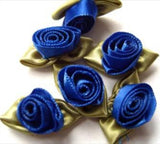 RB467 32mm Royal Blue Satin Ribbon Rose - Ribbonmoon