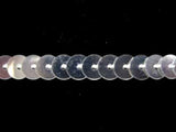 SQC01 6mm Silver Metallic Cord Strung Sequins