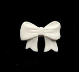 B11538 16mm White Bow Shape Novelty Shank Button - Ribbonmoon