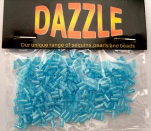 BEAD16 5mm Ceylon Blue Bugle Beads Size 2 - Ribbonmoon