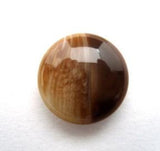 B16016 17mm Aaran Brown Glossy Domed Button, In Built Hole - Ribbonmoon