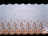 L330 135mm White and Dusky Peach Anglaise Lace - Ribbonmoon