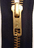 Z2341 YKK 27cm Black Closed End No.5 Zip with Brass Teeth - Ribbonmoon