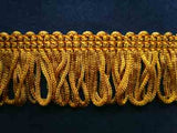 FT1176 27mm Deep Gold Looped Dress Fringe - Ribbonmoon
