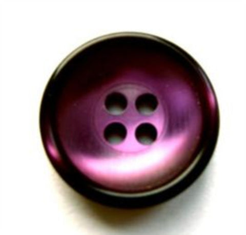 B17452 19mm Tonal Blackberry High Gloss Shimmery 4 Hole Button