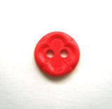 B11746 11mm Geranium Red Matt Centre 2 Hole Flower Button