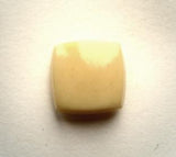 B11050 15mm Cream Glossy Square Button with a Hole Built into the Back - Ribbonmoon