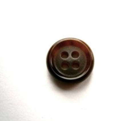 B17584 11mm Dark and Chestnut Brown 4 Hole Button - Ribbonmoon