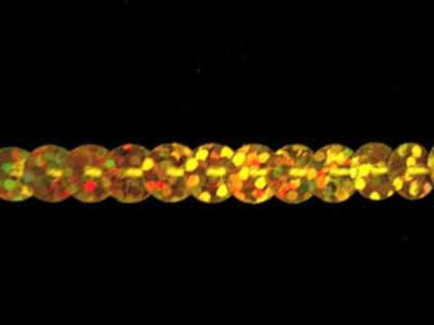 SQC06 6mm Hologram Gold Strung Sequins - Ribbonmoon