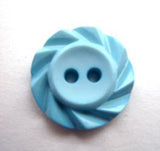 B13195 17mm Saxe Blue Matt Centre 2 Hole Button with a Fluted Edge - Ribbonmoon