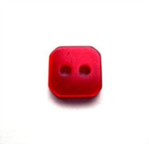 B10207 10mm Red Polyetsr Square Shaped 2 Hole Button - Ribbonmoon