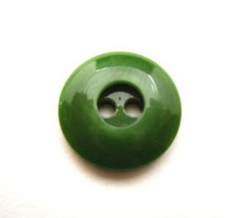 B13412 16mm Deep Emerald Green Glossy 2 Hole Button - Ribbonmoon