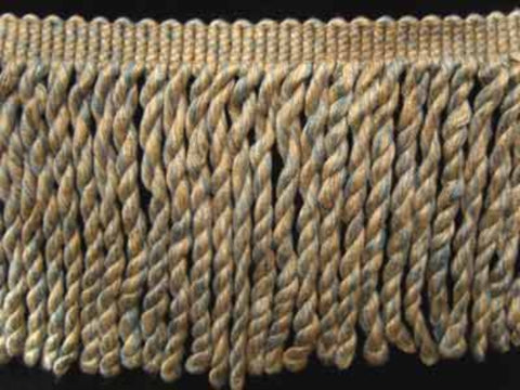 FT682 125mm Beige, Cream and Pale Dusky Blue Bullion Fringe - Ribbonmoon