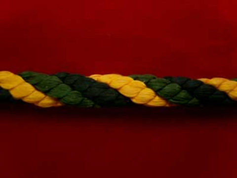 C048 Greens & Yellow 8mm Crepe Cord by British Trimmings - Ribbonmoon