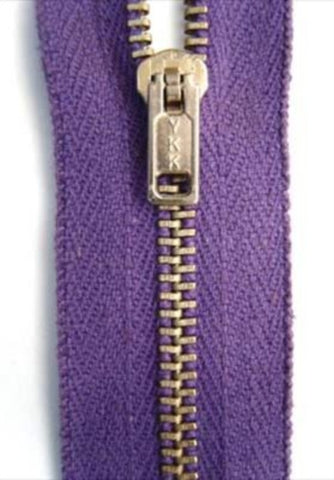 Z4910 YKK 18cm Purple Pin Lock No.3 Closed End Zip with Metal Teeth - Ribbonmoon