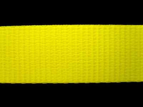 WEB19 25mm Fluorescent Yellow Polypropylene Webbing - Ribbonmoon