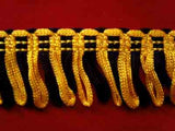 FT1764 26mm Balck and Cornish Gold Looped Dress Fringe - Ribbonmoon