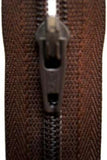 Z1868 YKK 56cm Dark Chocolate Brown Nylon No.3 Closed End Zip - Ribbonmoon
