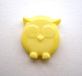 B14240 16mm Lemon Owl Shaped Novelty Shank Button - Ribbonmoon