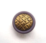 B14470 15mm Metal Brass Shank Button with a Grape Matt Rim - Ribbonmoon