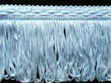 FT393 75mm Bright Sky Blue Looped Fringe on a Decorated Braid - Ribbonmoon