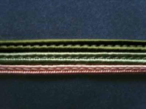 FT1232 10mm Azalea Pink, Khaki and Leaf Green Corded Braid - Ribbonmoon