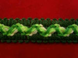 FT1609 18mm Greens and Cream Woolly Braid Trimming