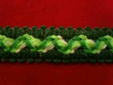 FT1609 18mm Greens and Cream Woolly Braid Trimming