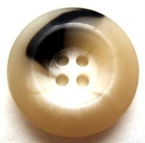 B7451L 23mm Black and Aaran Creams Chunky Gloss 4 Hole Button