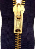 Z2939 10cm Deep Rich Navy No.5 Closed End Jeans Zip with Brass Teeth - Ribbonmoon