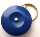 B15464 19mm Royal Blue Chefs Shank Button with Removeable Split Ring