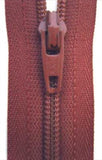 Z4628 YKK 25cm Brick Brown Nylon No.3 Closed End Zip - Ribbonmoon