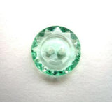 B13348 13mm Parakeet Green Tinted Glass Effect 2 Hole Button - Ribbonmoon