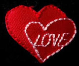 M439 28mm Red Love Heart Iron or Sew On Motif Applique