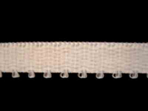 EW96 10mm White Very Lightly Elasticated, Plush Back Elastic. - Ribbonmoon