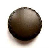 B10580 19mm Dark Brown Leather Effect Button, Hole Built into the Back - Ribbonmoon