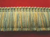 FT2009 38mm Sea Green and Honey Gold Cut Ruched Fringing - Ribbonmoon