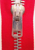 Z2337 30cm Deep Poppy Red Metal Teeth No.5 Open End Zip - Ribbonmoon