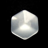 B12982 17mm Pearl White Hexagonal Shaped Polyester Shank Button - Ribbonmoon
