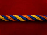 C060 7mm Crepe Cord, Royal Blue, Orange and Yellow - Ribbonmoon