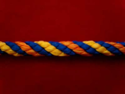 C060 7mm Crepe Cord, Royal Blue, Orange and Yellow - Ribbonmoon